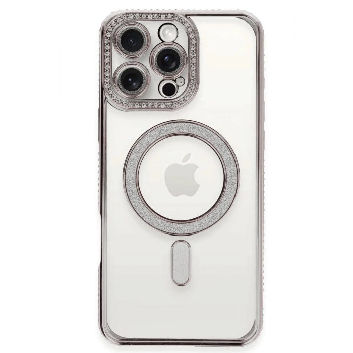 Durukar®  iPhone 16 Pro Kılıf Joke Simli Magneticsafe Kılıf - Pembe