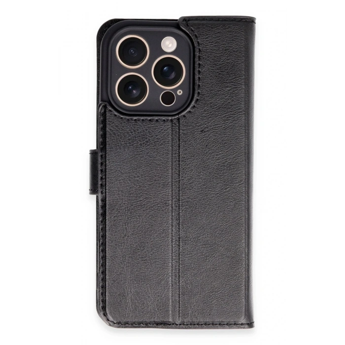 Durukar®  iPhone 16 Pro Kılıf Trend S Plus Kapaklı Kılıf - Siyah