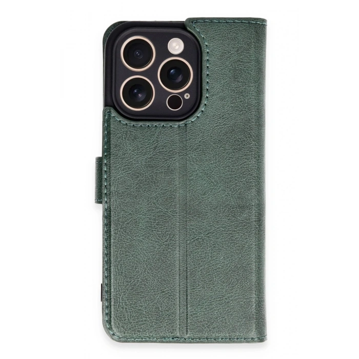 Durukar®  iPhone 16 Pro Kılıf Trend S Plus Kapaklı Kılıf - Yeşil