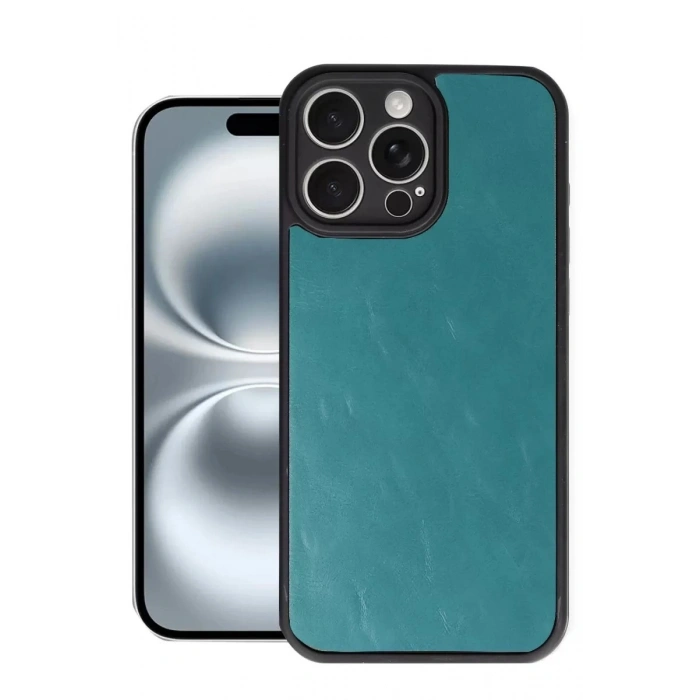 Durukar®   iPhone 16 Pro Max Kılıf Aras Deri Kapak - Açık Yeşil