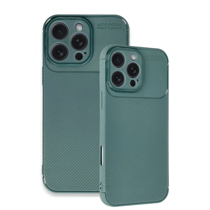 Durukar®  iPhone 16 Pro Max Kılıf Auto Focus Karbon Kapak - Koyu Yeşil