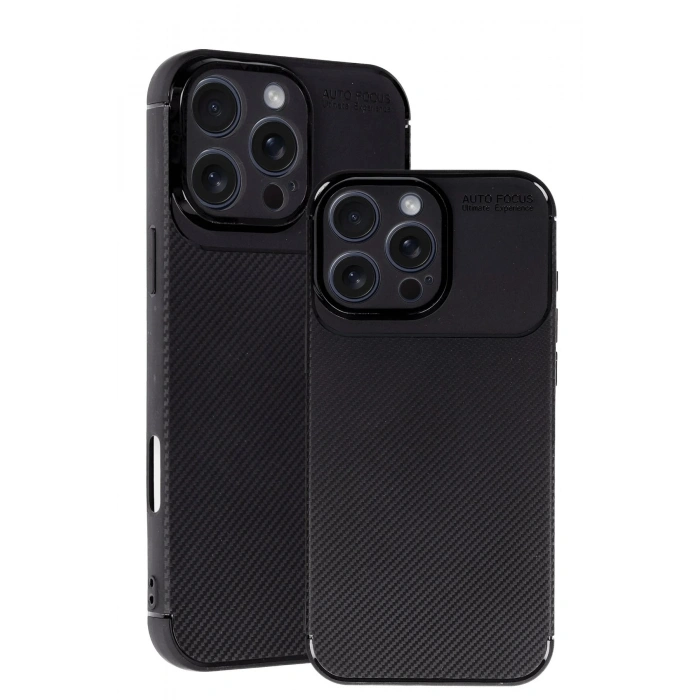 Durukar®  iPhone 16 Pro Max Kılıf Auto Focus Karbon Kapak - Siyah
