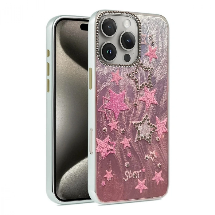 Durukar®  iPhone 16 Pro Max Kılıf Blade Aynalı Desenli Kapak - Desen 7