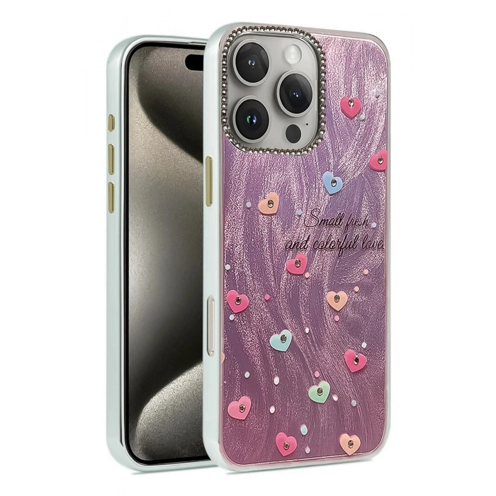 Durukar®  iPhone 16 Pro Max Kılıf Blade Aynalı Desenli Kapak - Desen 8