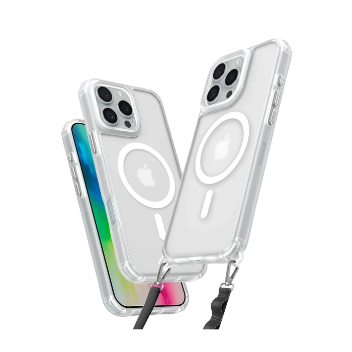 Durukar®  iPhone 16 Pro Max Kılıf Enka Magsafe Silikon Kılıf - Şeffaf