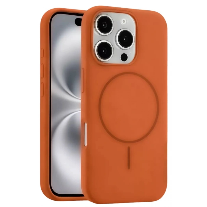 Durukar®   iPhone 16 Pro Max Kılıf Jully Magsafe Kapak - Turuncu
