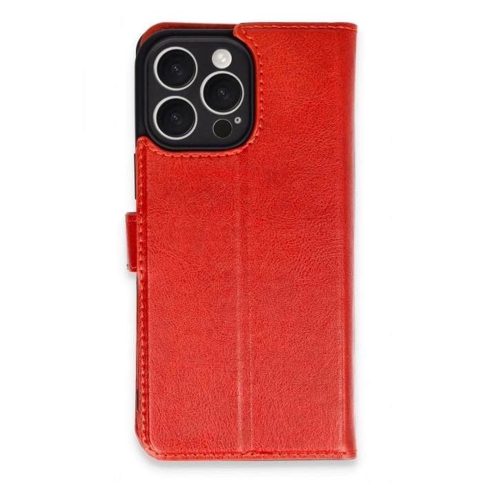 Durukar®  iPhone 16 Pro Max Kılıf Trend S Plus Kapaklı Kılıf - Kırmızı