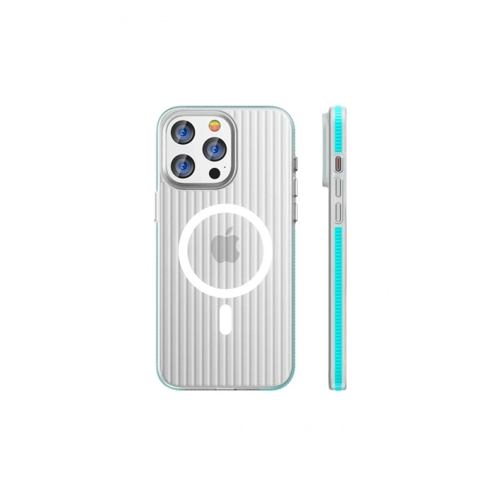 Durukar®  iPhone 16 Pro Max Line Magsafe Kapak - Mavi