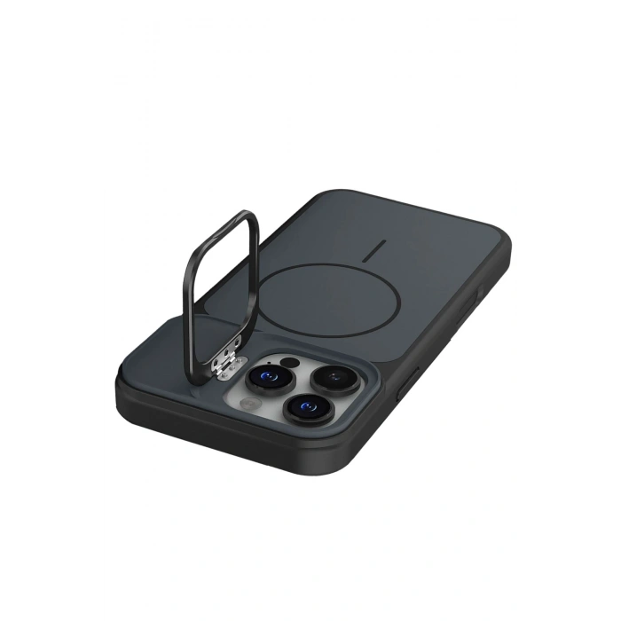 Durukar®   iPhone 16 Pro Max Pale Magsafe Standlı Kapak - Siyah