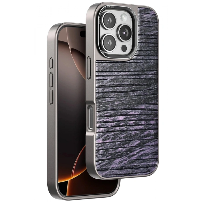 Durukar®  iPhone 16 Pro Wave Kapak - Derin Mor