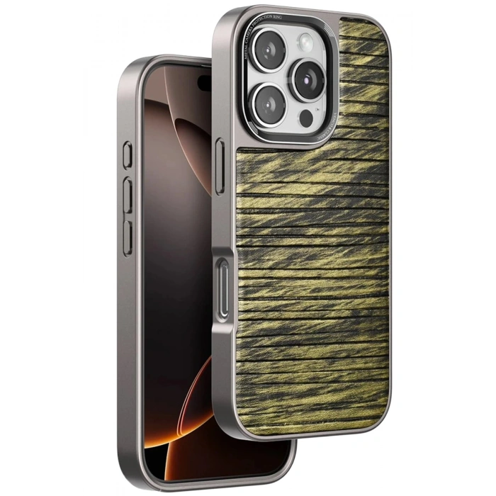 Durukar®  iPhone 16 Pro Wave Kapak - Koyu Kahve