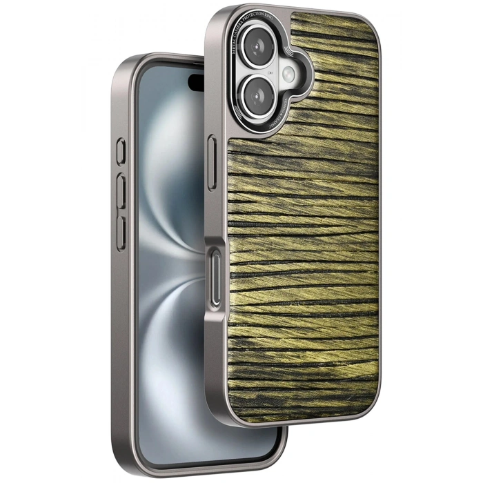 Durukar®  iPhone 16 Wave Kapak - Koyu Kahve