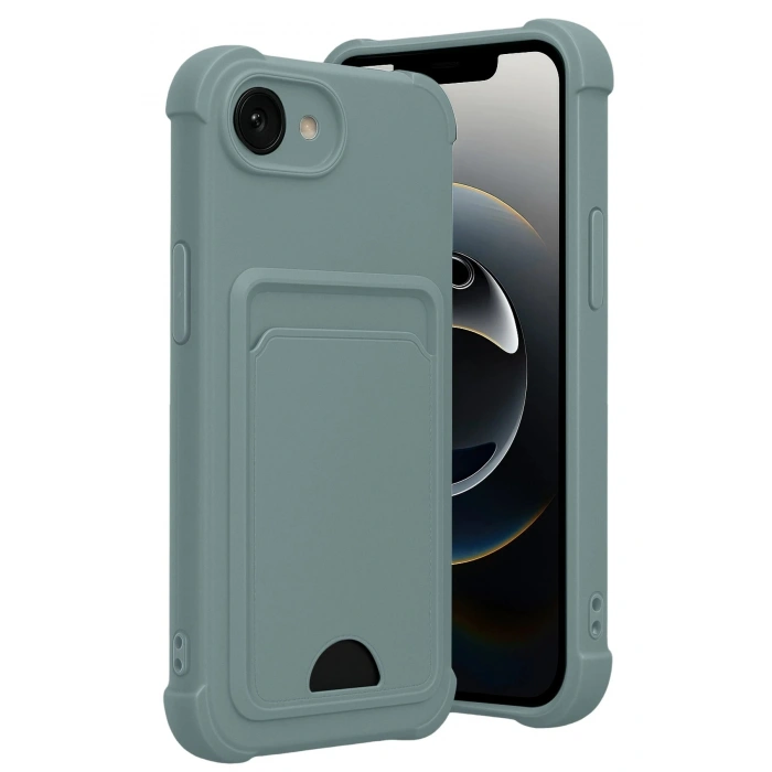 Durukar®   iPhone 16E Kelvin Kartvizitli Silikon - Açık Yeşil