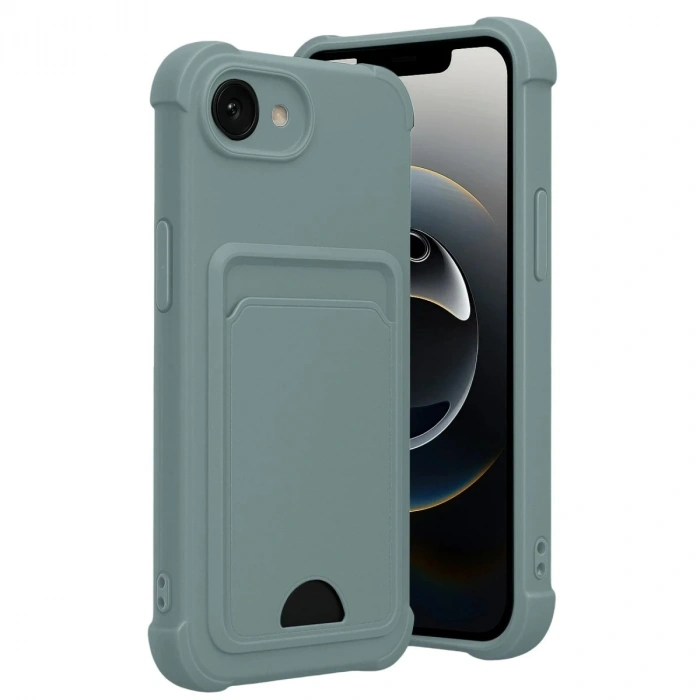 Durukar®   iPhone 16E Kelvin Kartvizitli Silikon - Açık Yeşil