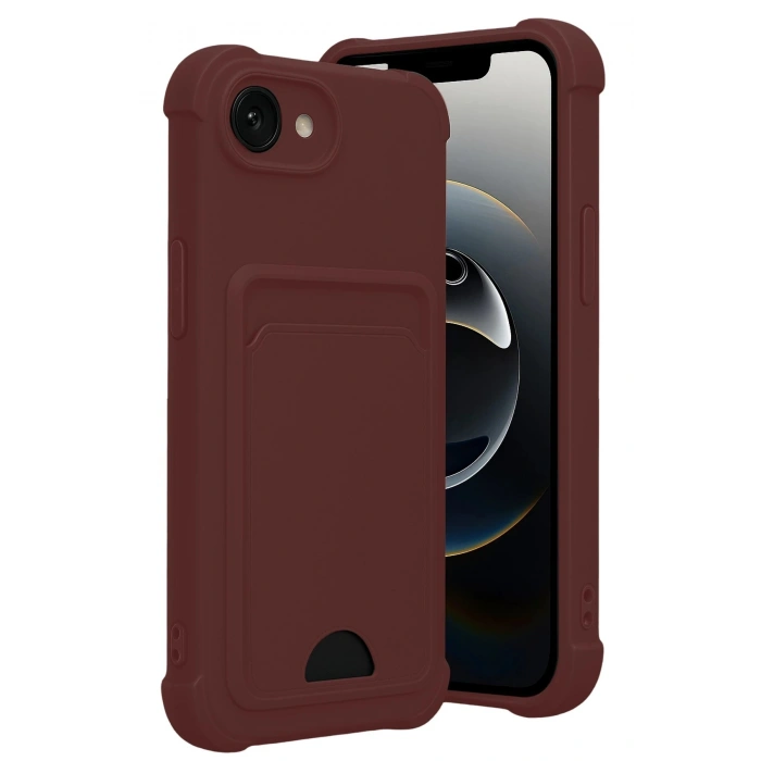 Durukar®   iPhone 16E Kelvin Kartvizitli Silikon - Bordo