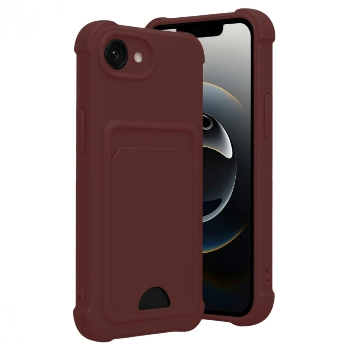 Durukar®   iPhone 16E Kelvin Kartvizitli Silikon - Bordo