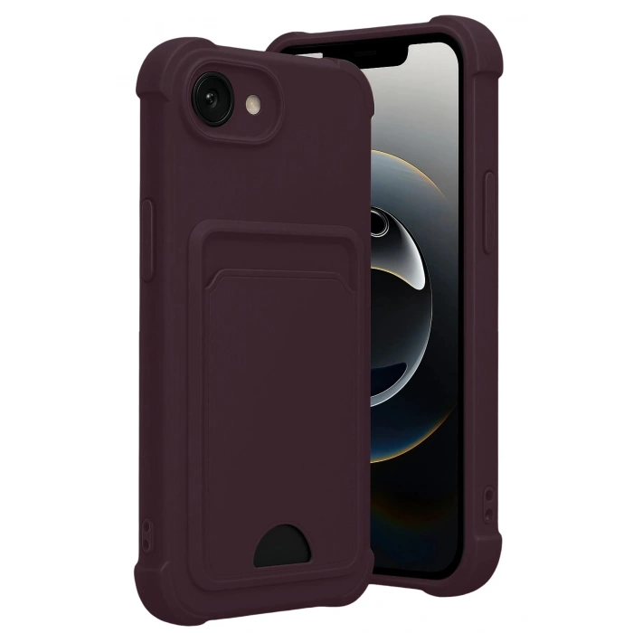 Durukar®   iPhone 16E Kelvin Kartvizitli Silikon - Derin Mor