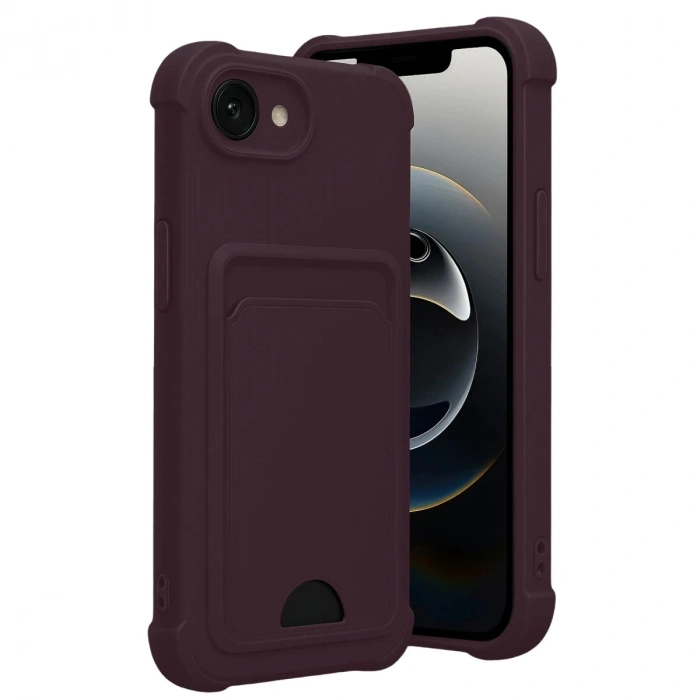 Durukar®   iPhone 16E Kelvin Kartvizitli Silikon - Derin Mor