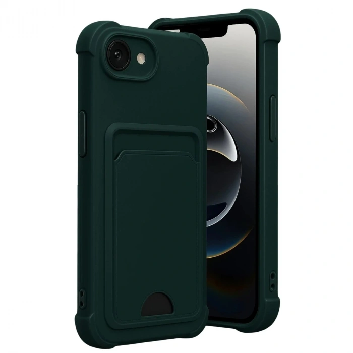 Durukar®   iPhone 16E Kelvin Kartvizitli Silikon - Koyu Yeşil