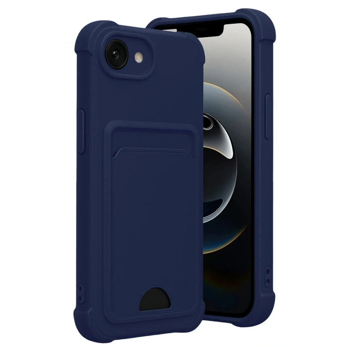 Durukar®   iPhone 16E Kelvin Kartvizitli Silikon - Lacivert