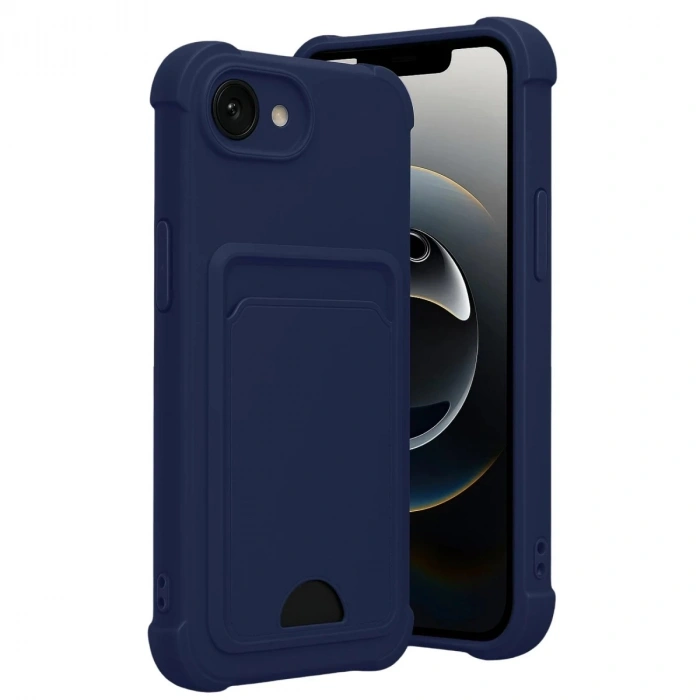 Durukar®   iPhone 16E Kelvin Kartvizitli Silikon - Lacivert