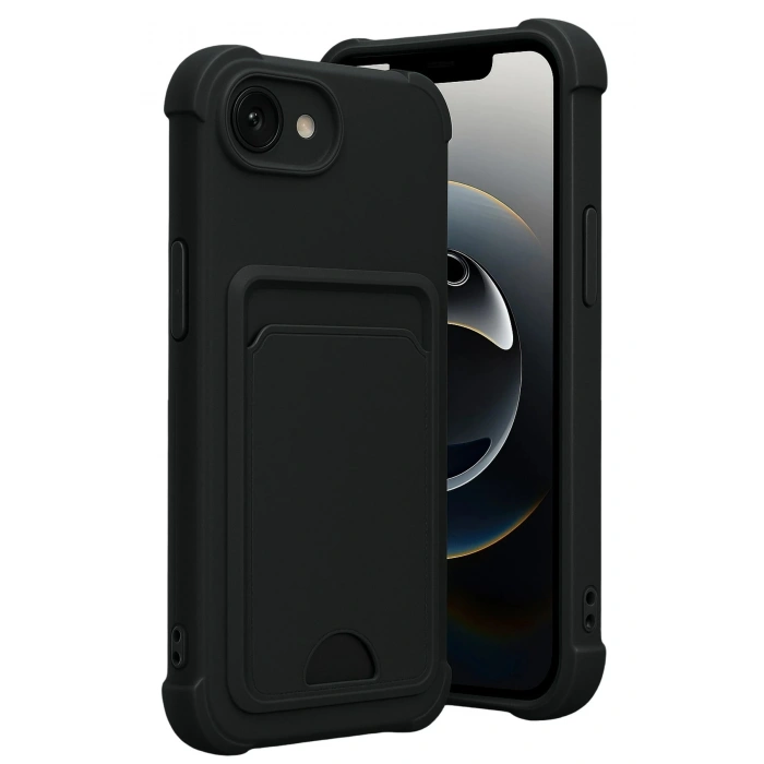 Durukar®   iPhone 16E Kelvin Kartvizitli Silikon - Siyah