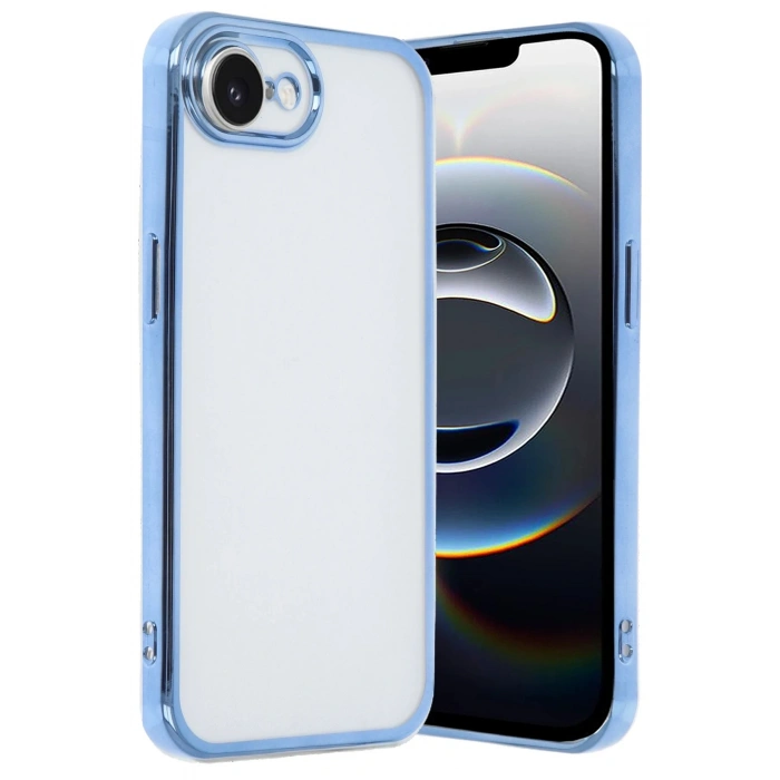 Durukar®  iPhone 16E Kılıf  Lensli Silikon - Açık Mavi