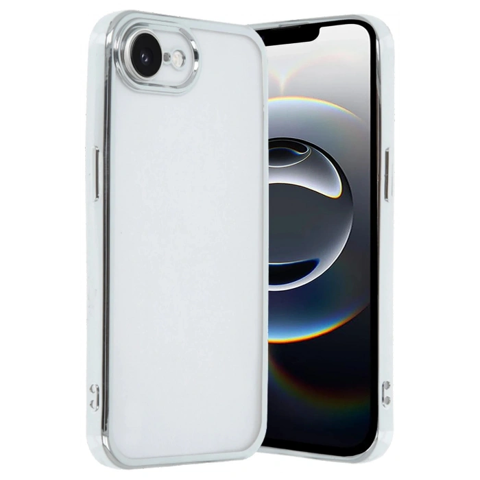Durukar®  iPhone 16E Kılıf  Lensli Silikon - Gümüş