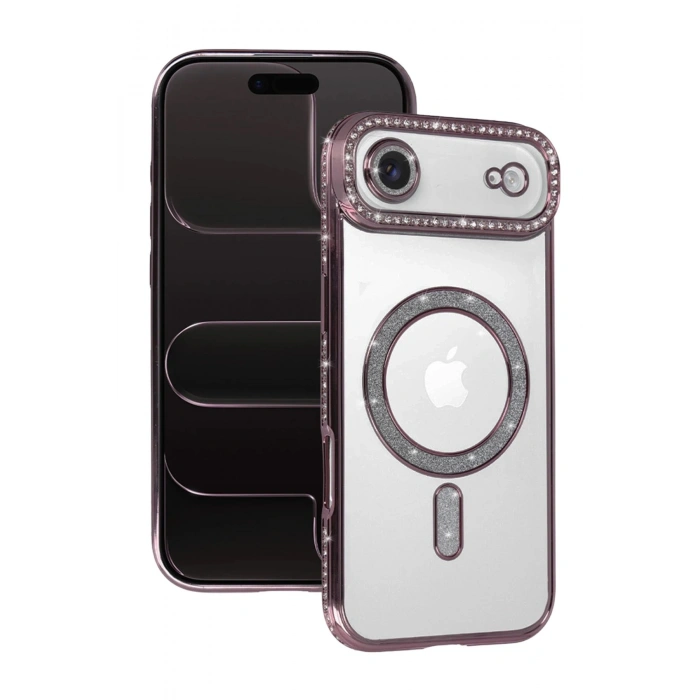 Durukar®   iPhone 17 Air Joke Simli Magneticsafe Kılıf - Pembe