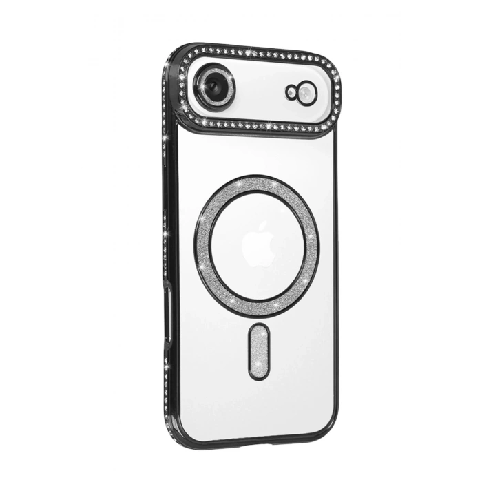 Durukar®   iPhone 17 Air Joke Simli Magneticsafe Kılıf - Siyah