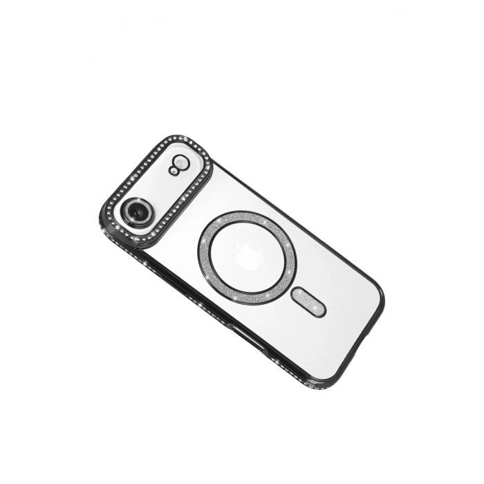 Durukar®   iPhone 17 Air Joke Simli Magneticsafe Kılıf - Siyah