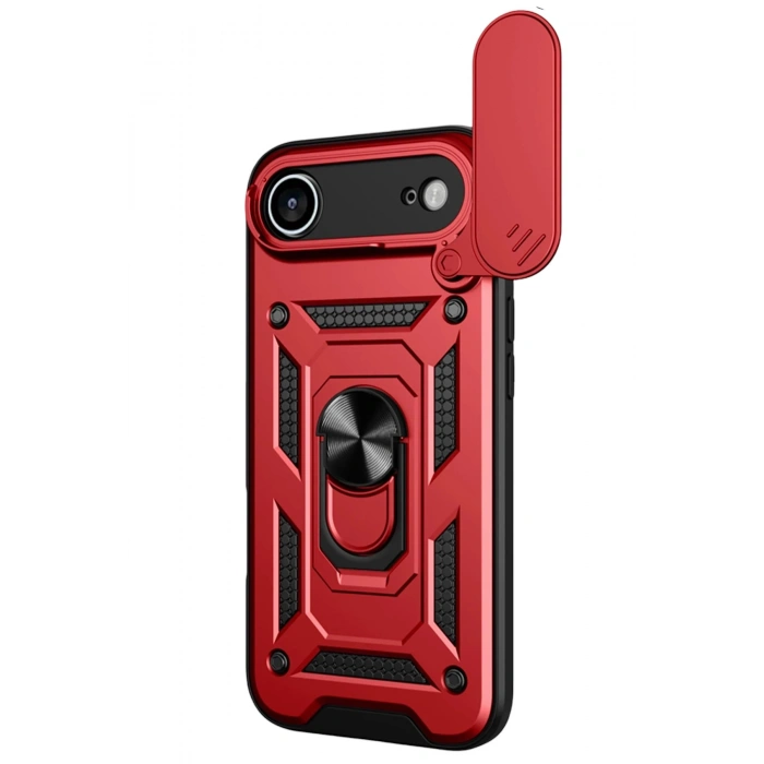 Durukar®   iPhone 17 Air Pars Lens Yüzüklü Silikon - Kırmızı