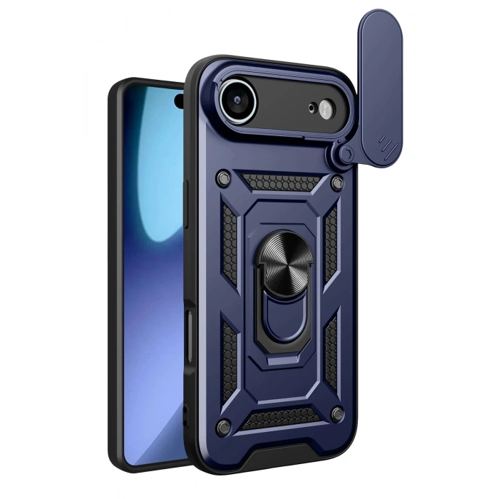 Durukar®   iPhone 17 Air Pars Lens Yüzüklü Silikon - Lacivert