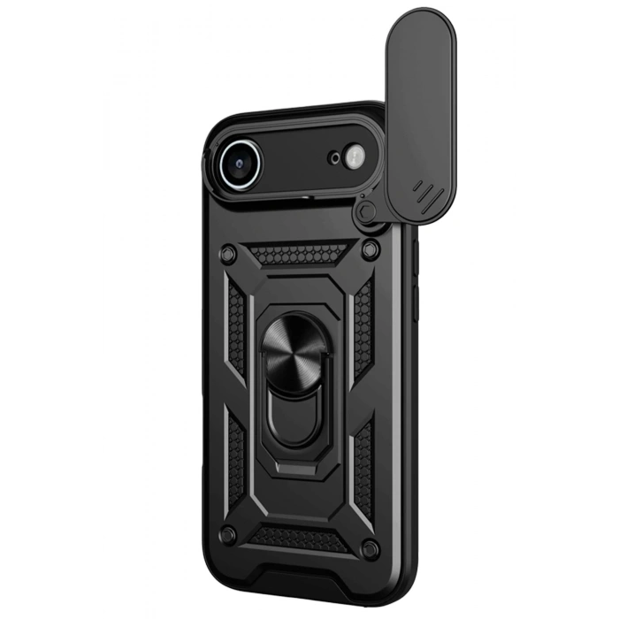Durukar®   iPhone 17 Air Pars Lens Yüzüklü Silikon - Siyah