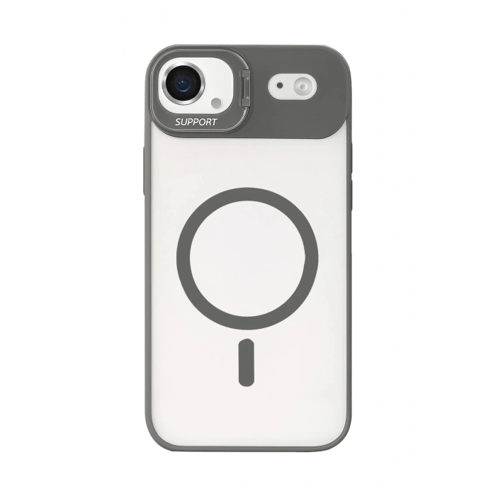 Durukar®   iPhone 17 Air Remim Lensli Magsafe Standlı Kapak - Titan Gri