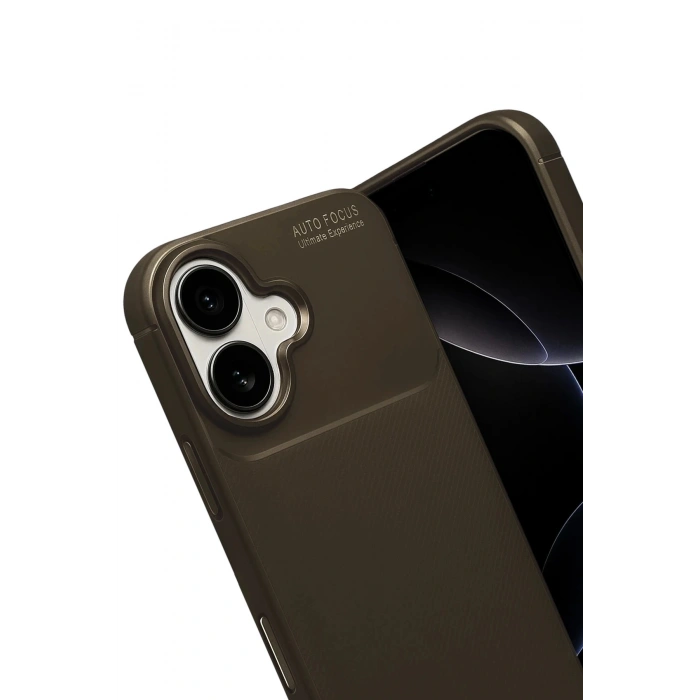 Durukar®   iPhone 17 Auto Focus Karbon Kapak - Kahverengi