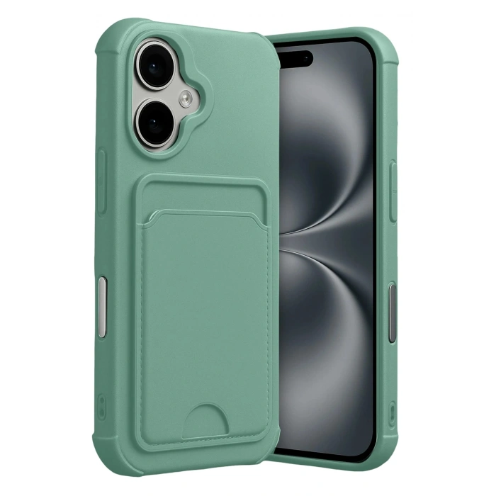 Durukar®   iPhone 17 Kelvin Kartvizitli Silikon - Açık Yeşil