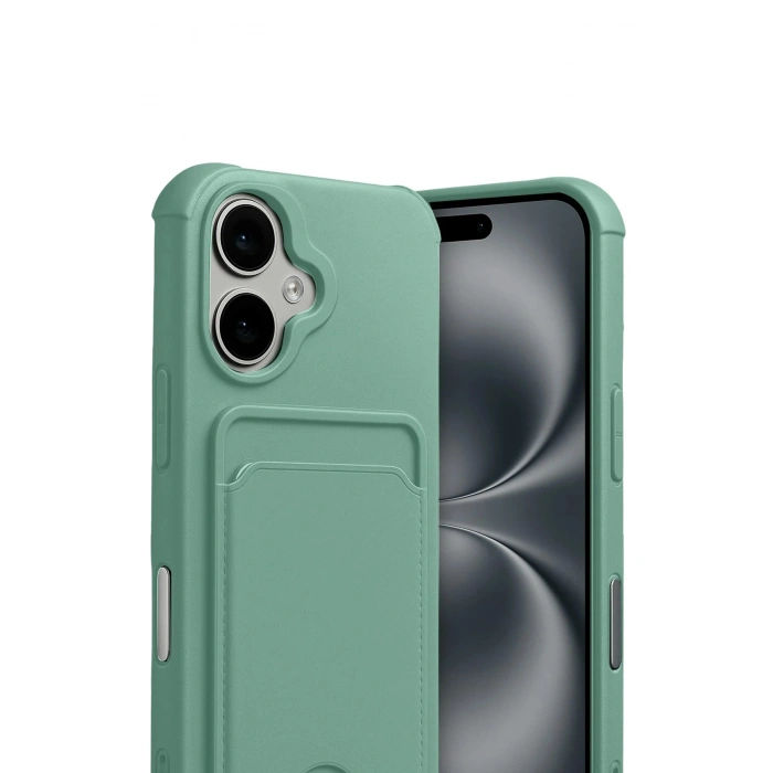 Durukar®   iPhone 17 Kelvin Kartvizitli Silikon - Açık Yeşil