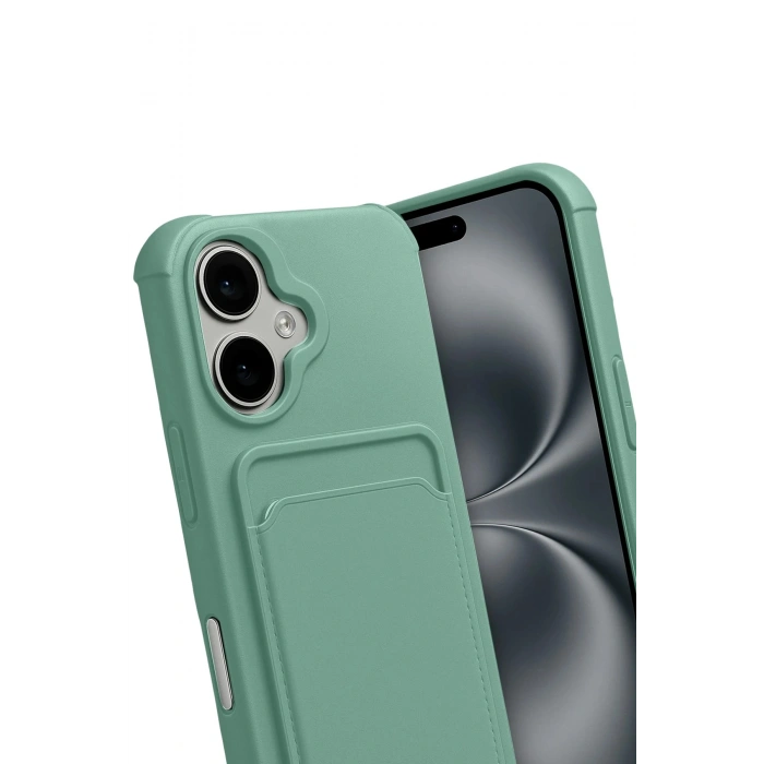 Durukar®   iPhone 17 Kelvin Kartvizitli Silikon - Açık Yeşil