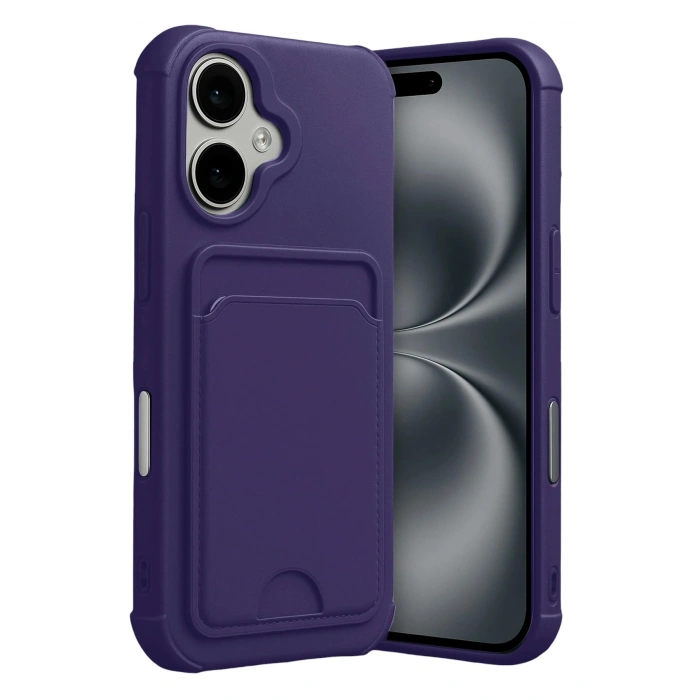 Durukar®   iPhone 17 Kelvin Kartvizitli Silikon - Derin Mor