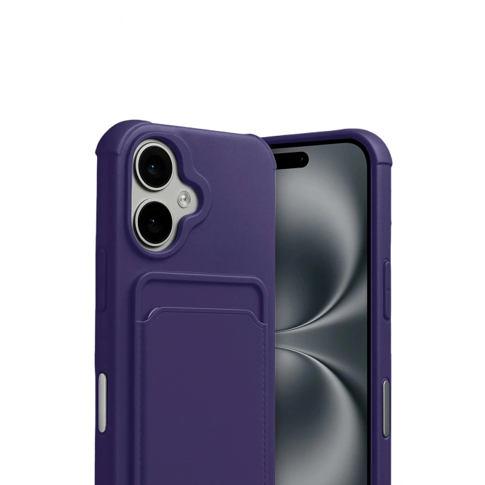 Durukar®   iPhone 17 Kelvin Kartvizitli Silikon - Derin Mor