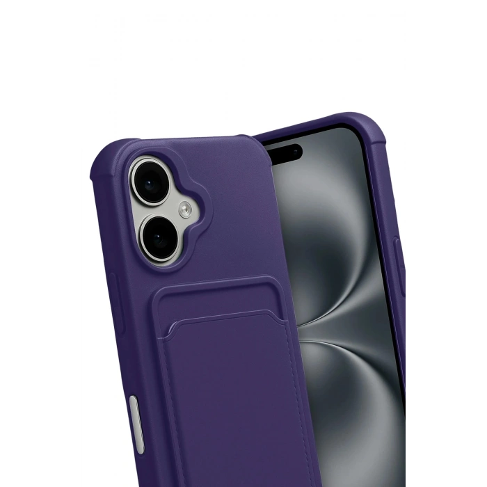 Durukar®   iPhone 17 Kelvin Kartvizitli Silikon - Derin Mor