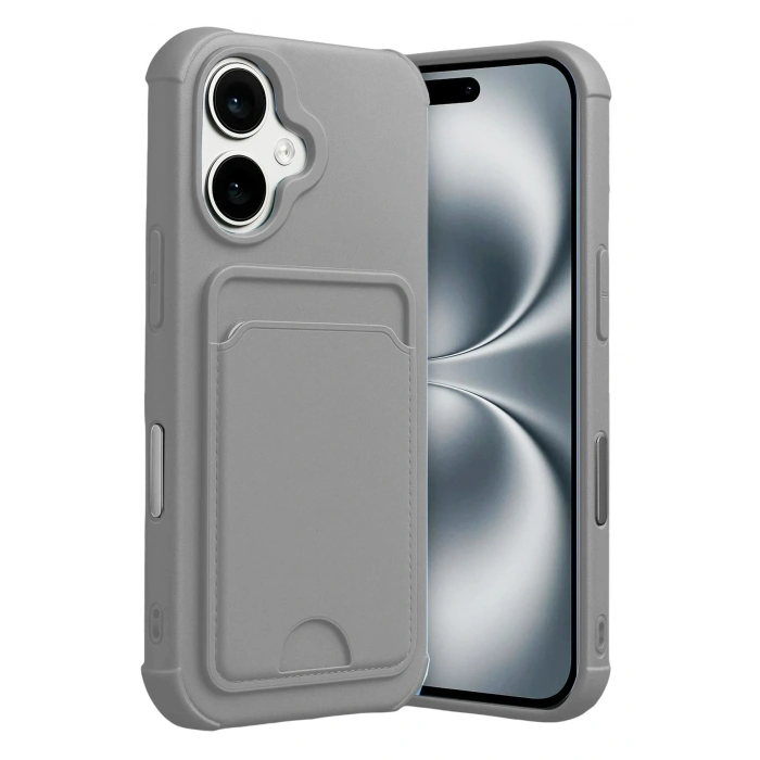 Durukar®   iPhone 17 Kelvin Kartvizitli Silikon - Gri
