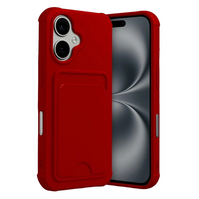 Durukar®   iPhone 17 Kelvin Kartvizitli Silikon - Kırmızı