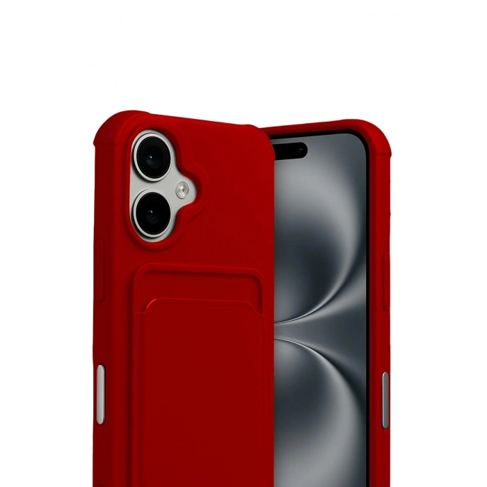 Durukar®   iPhone 17 Kelvin Kartvizitli Silikon - Kırmızı