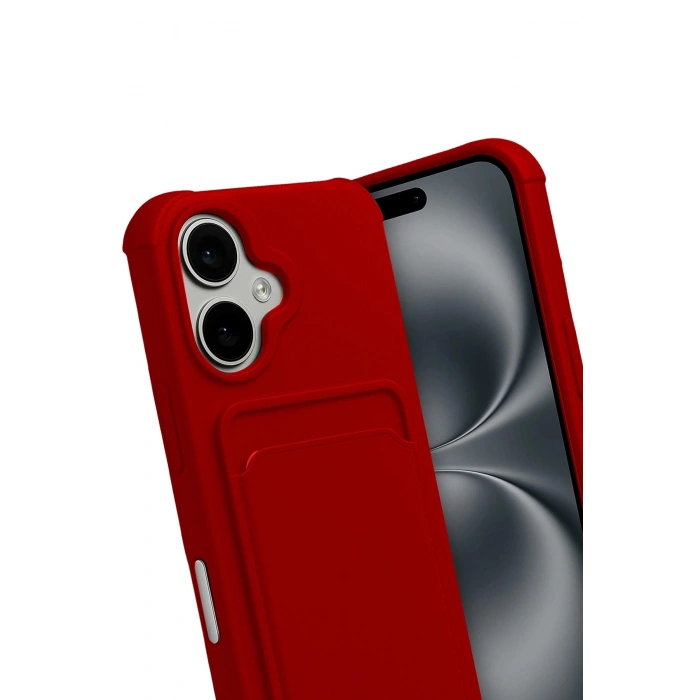 Durukar®   iPhone 17 Kelvin Kartvizitli Silikon - Kırmızı
