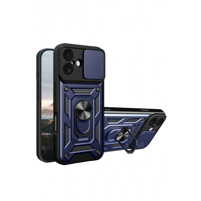 Durukar®   iPhone 17 Pars Lens Yüzüklü Silikon - Lacivert