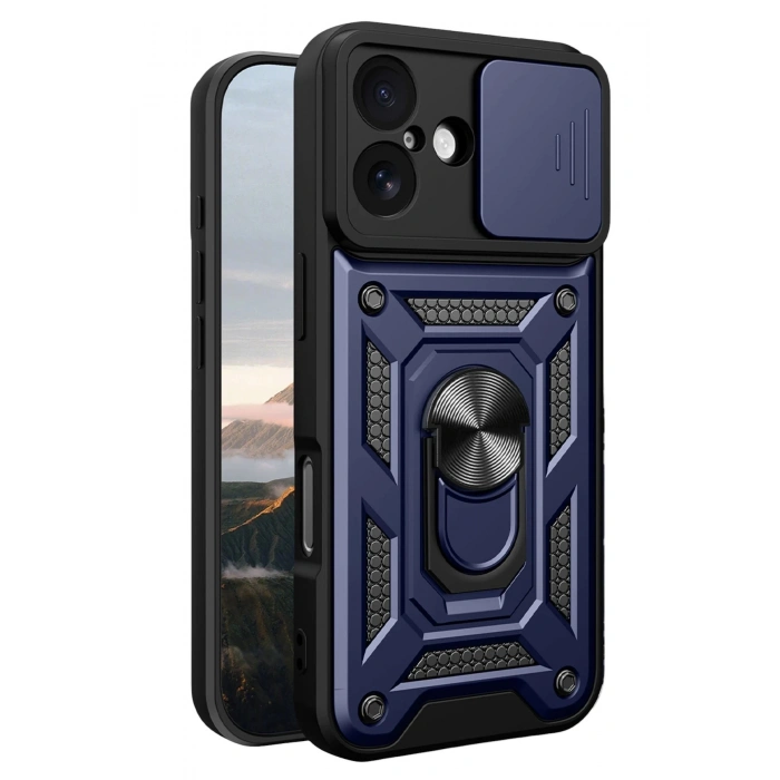 Durukar®   iPhone 17 Pars Lens Yüzüklü Silikon - Lacivert