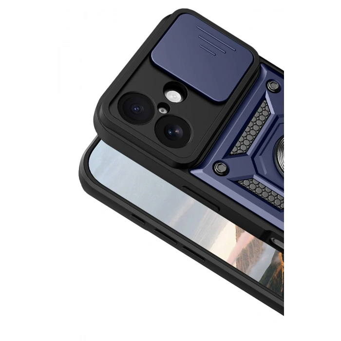Durukar®   iPhone 17 Pars Lens Yüzüklü Silikon - Lacivert