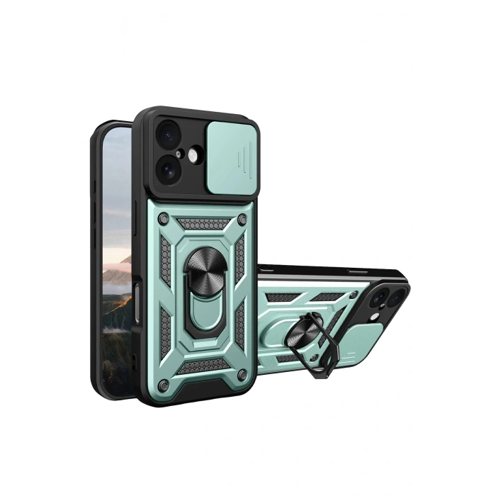 Durukar®   iPhone 17 Pars Lens Yüzüklü Silikon - Yeşil